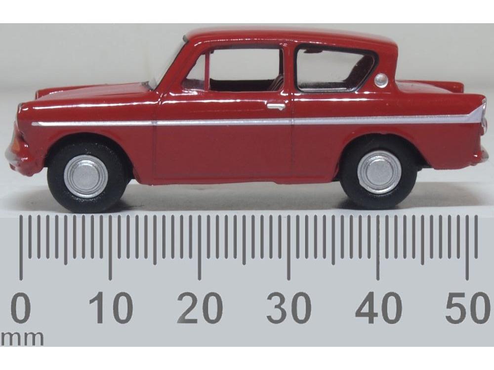 Ford Anglia Monaco Red 1:76 Scale Diecast Car – Oxford Diecast-Oxford Diecast-Diecast Model Centre