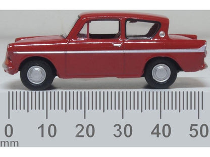 Ford Anglia Monaco Red 1:76 Scale Diecast Car – Oxford Diecast-Oxford Diecast-Diecast Model Centre