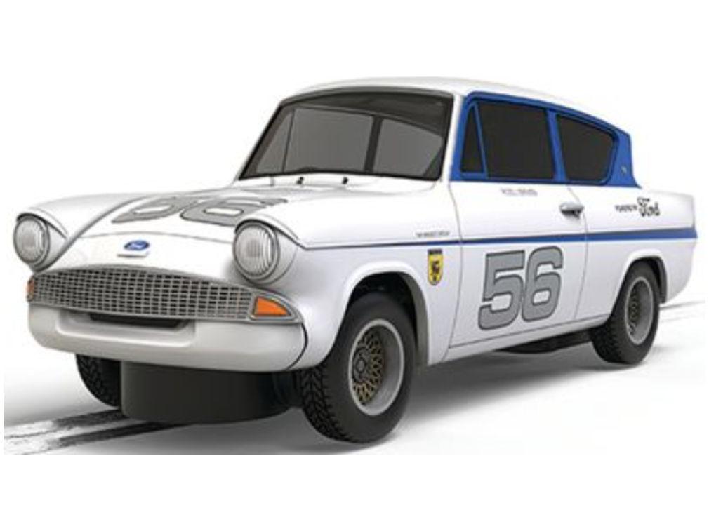 Ford Anglia Silver 56 1:32 Scale Scalextric Slot Racing Car-Scalextric-Diecast Model Centre