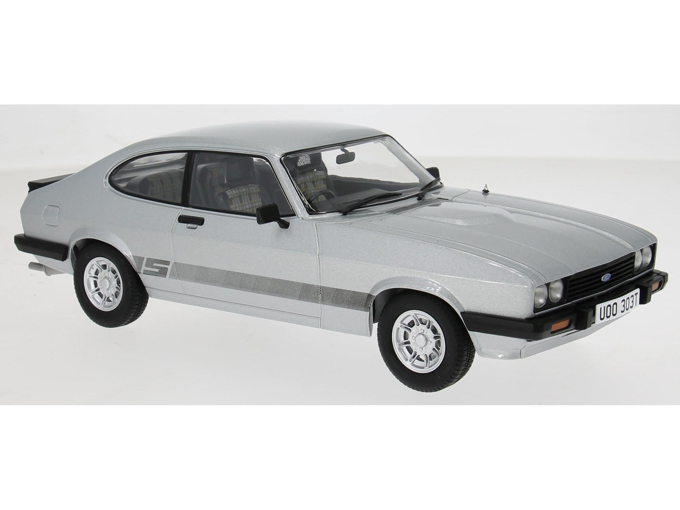 Ford Capri Mk3 3.0 S Strato Silver RHD - UOO 303T - UK Special 500pcs 1:18 Scale Diecast Model Car – Model Car Group-Model Car Group-Diecast Model Centre
