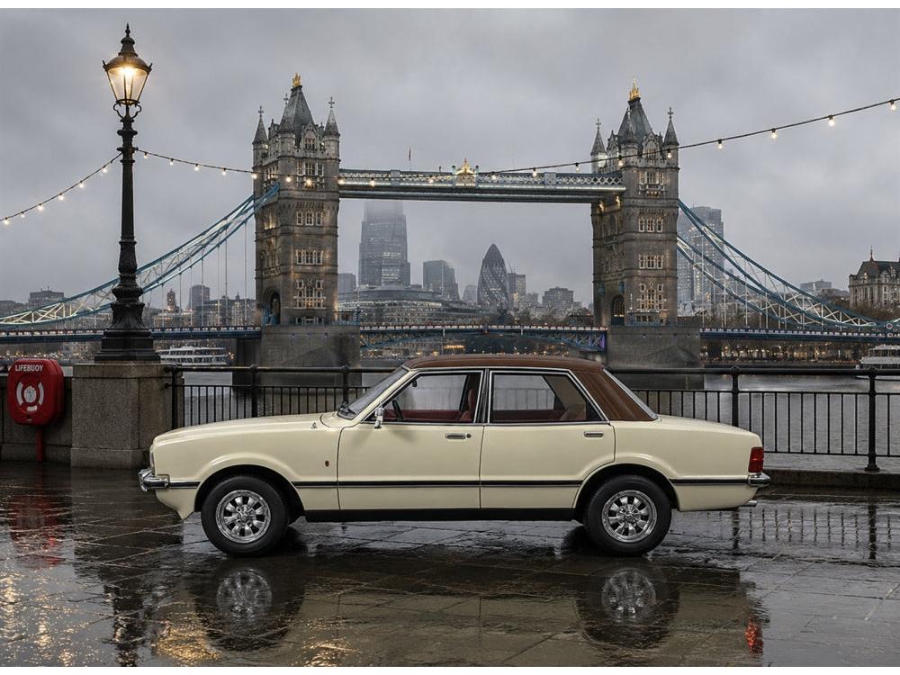 Ford Cortina Mk4 Diamond White RHD UK Special 100pcs Limited Edition 1:18 Scale Resin Car – Cult-Cult-Diecast Model Centre