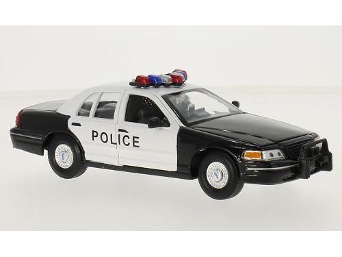 Ford Crown Victoria Police Black/White 1:24 Scale Welly Diecast Model-Welly-Diecast Model Centre