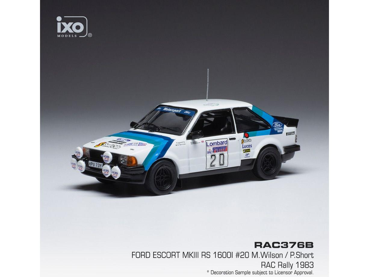 Ford Escort MKIII RS 1600i #20 RAC Rally 1983 M.Wilson/P.Short 1:43 Scale IXO Diecast Model Car-IXO-Diecast Model Centre
