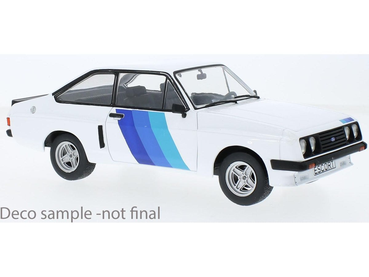 Ford Escort Mk2 White with Blue Flash 1:18 Scale Diecast Car – Model Car Group-Model Car Group-Diecast Model Centre