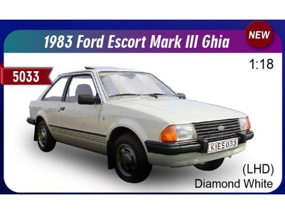 Ford Escort Mk3 Ghia 1981 White LHD 1:18 Scale Sun Star Diecast Model Car-Sun Star-Diecast Model Centre