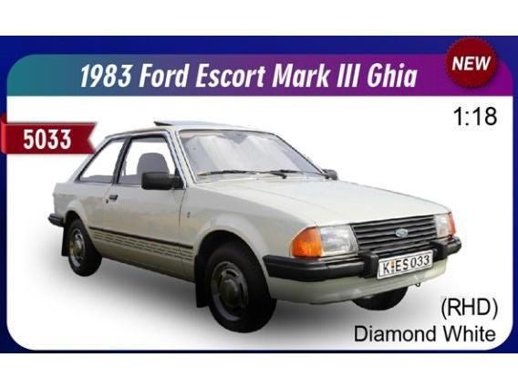 Ford Escort Mk3 Ghia 1981 White RHD UK Exclusive - Limited Edition 200pcs 1:18 Scale Sun Star Diecast Model Car-Sun Star-Diecast Model Centre