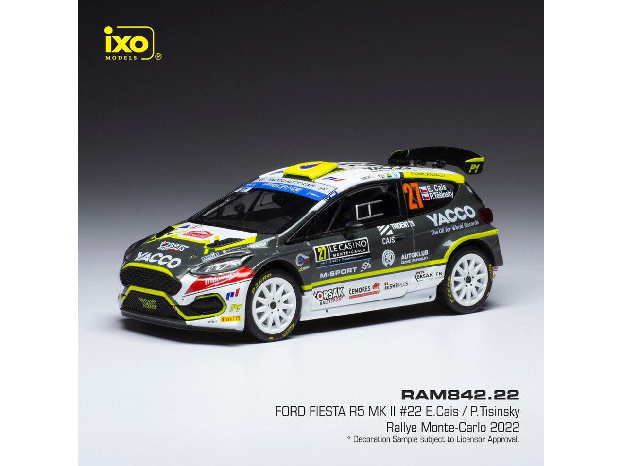 Ford Fiesta R5 MK II #27 WRC Monte Carlo 2022 E.Cais/P.Tisinsky 1:43 Scale IXO Diecast Model Car-IXO-Diecast Model Centre