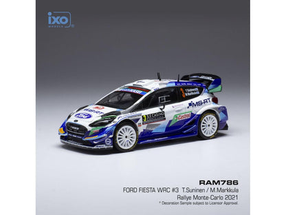 Ford Fiesta WRC #3 Rally Monte Carlo 2021 T.Suninen/J.Markkula 1:43 Scale IXO Diecast Model Car-IXO-Diecast Model Centre