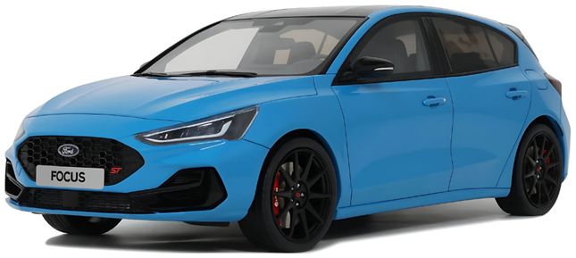 Ford Focus ST Edition 2024 Azure Blue 1:18 Scale OttOmobile Resin Model-OttOmobile-Diecast Model Centre