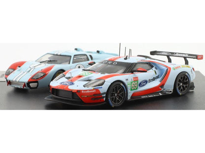 Ford GT40 #1 1966 and Ford GT #69 2019 2 Car Set 24h Le Mans 1:43 Scale IXO Diecast Model Car-IXO-Diecast Model Centre
