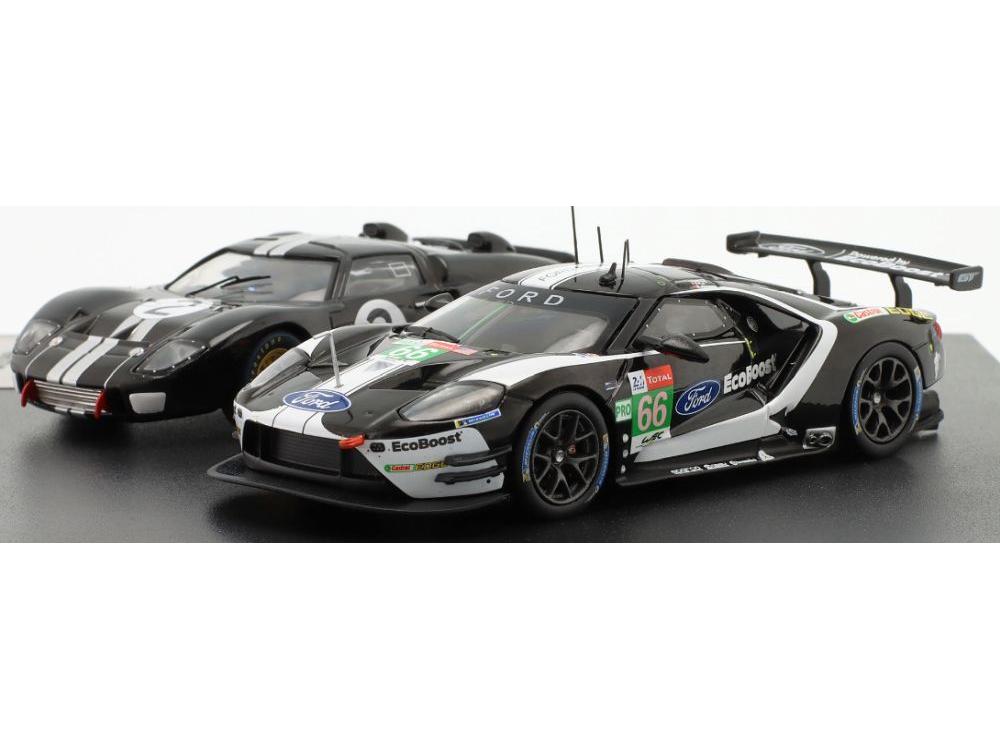 Ford GT40 #2 1966 and Ford GT #66 2019 2 Car Set 24h Le Mans 1:43 Scale IXO Diecast Model Car-IXO-Diecast Model Centre