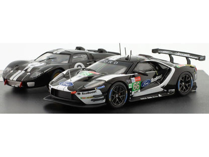 Ford GT40 #2 1966 and Ford GT #66 2019 2 Car Set 24h Le Mans 1:43 Scale IXO Diecast Model Car-IXO-Diecast Model Centre