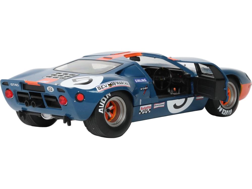 Ford GT40 Mk1 Dark Blue and Orange 1968 1:18 Scale Diecast Car – Solido-Solido-Diecast Model Centre