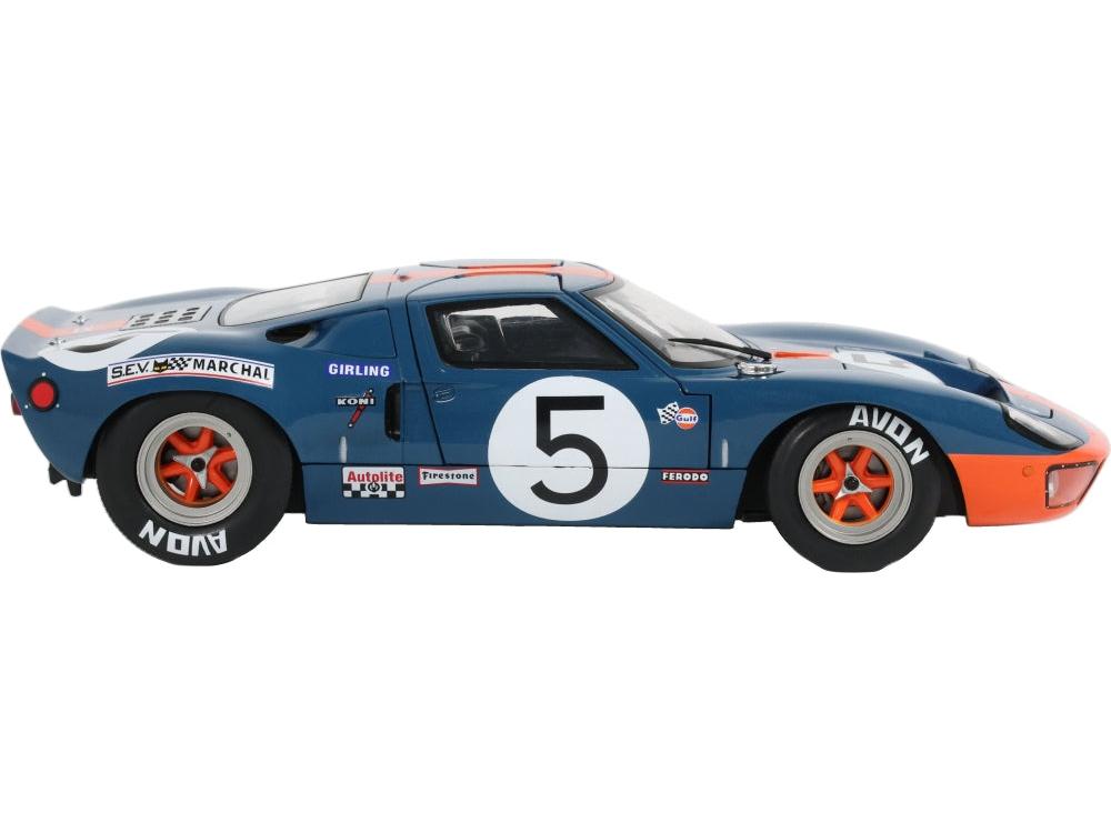 Ford GT40 Mk1 Dark Blue and Orange 1968 1:18 Scale Diecast Car – Solido-Solido-Diecast Model Centre