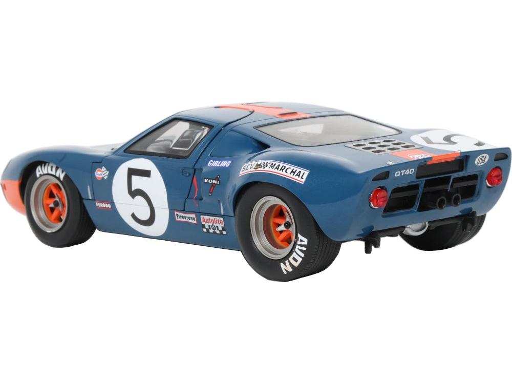 Ford GT40 Mk1 Dark Blue and Orange 1968 1:18 Scale Diecast Car – Solido-Solido-Diecast Model Centre