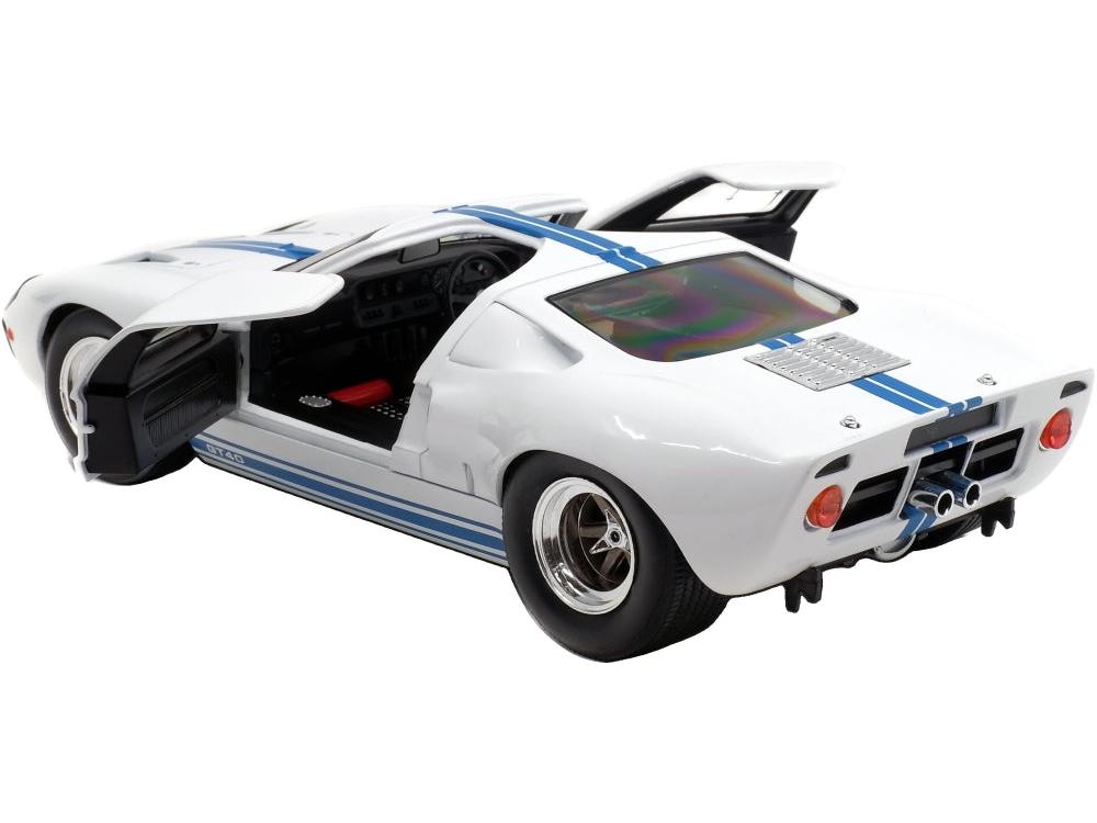 Ford GT40 Mk1 White/Blue Stripes 1968 1:18 Scale Diecast Car – Solido-Solido-Diecast Model Centre