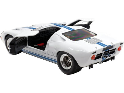 Ford GT40 Mk1 White/Blue Stripes 1968 1:18 Scale Diecast Car – Solido-Solido-Diecast Model Centre