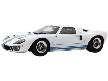 Ford GT40 Mk1 White/Blue Stripes 1968 1:18 Scale Diecast Car – Solido-Solido-Diecast Model Centre