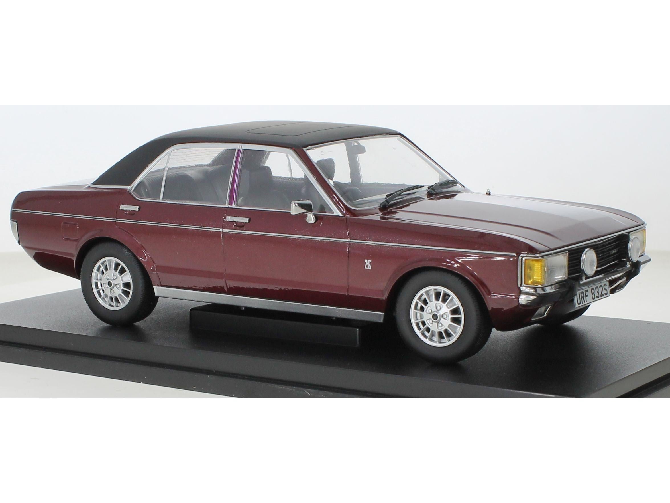 Ford Granada Mk1 1975 RHD Metallic Red Matt Black UK Exclusive 1:18 Scale Diecast Model Car Group-Model Car Group-Diecast Model Centre