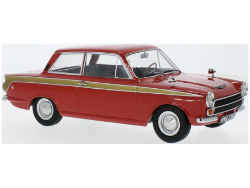 Ford Lotus Cortina Mk1 1966 Red and Gold 1:18 Scale Model Car Group Diecast Model