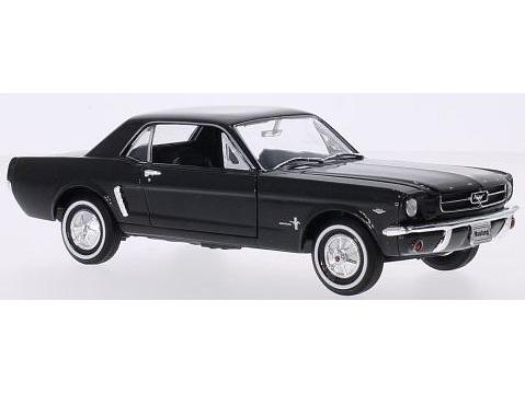Ford Mustang Coupe 1964 Black 1:24 Scale Welly Diecast Model-Welly-Diecast Model Centre
