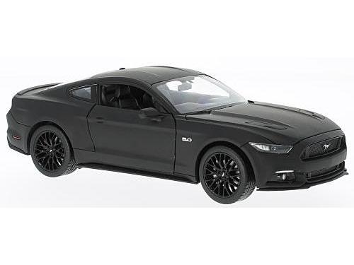 Ford Mustang GT 2015 Matt Black 1:24 Scale Welly Diecast Model-Welly-Diecast Model Centre