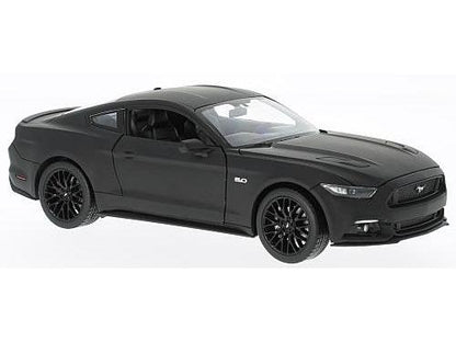Ford Mustang GT 2015 Matt Black 1:24 Scale Welly Diecast Model-Welly-Diecast Model Centre