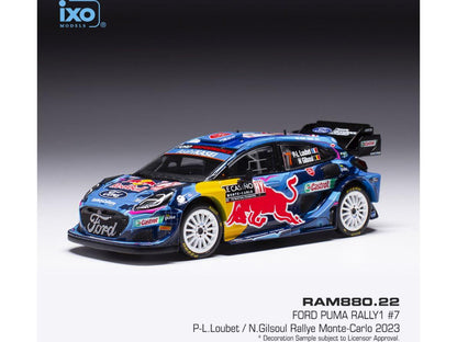 Ford Puma #7 WRC1 Rally Monte Carlo 2023 P.-L. Loubet/N.Gilsoul 1:43 Scale IXO Diecast Model Car-IXO-Diecast Model Centre