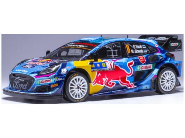 Ford Puma Rally1 #8 O.Tanak/M.Jarveoja WRC Central European Rally 2023 1:18 Scale Diecast Model-IXO-Diecast Model Centre