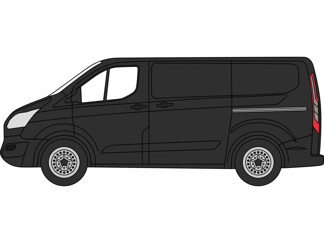 Ford Transit Custom Shadow Black 1:76 Scale Diecast Van – Oxford Diecast-Oxford Diecast-Diecast Model Centre