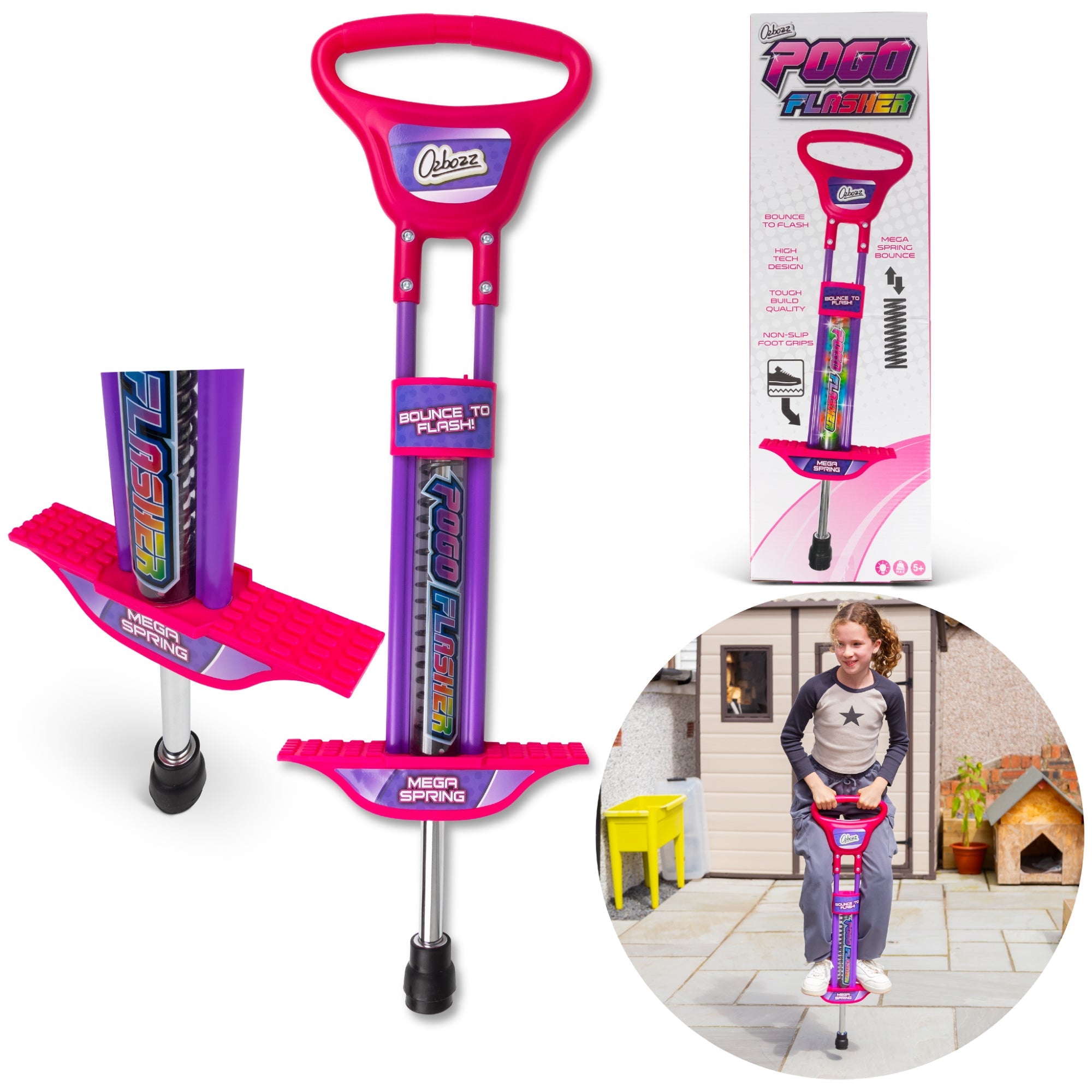 Go Light Up Pogo Stick Pink 89 cm-Diecast Model Centre-Diecast Model Centre