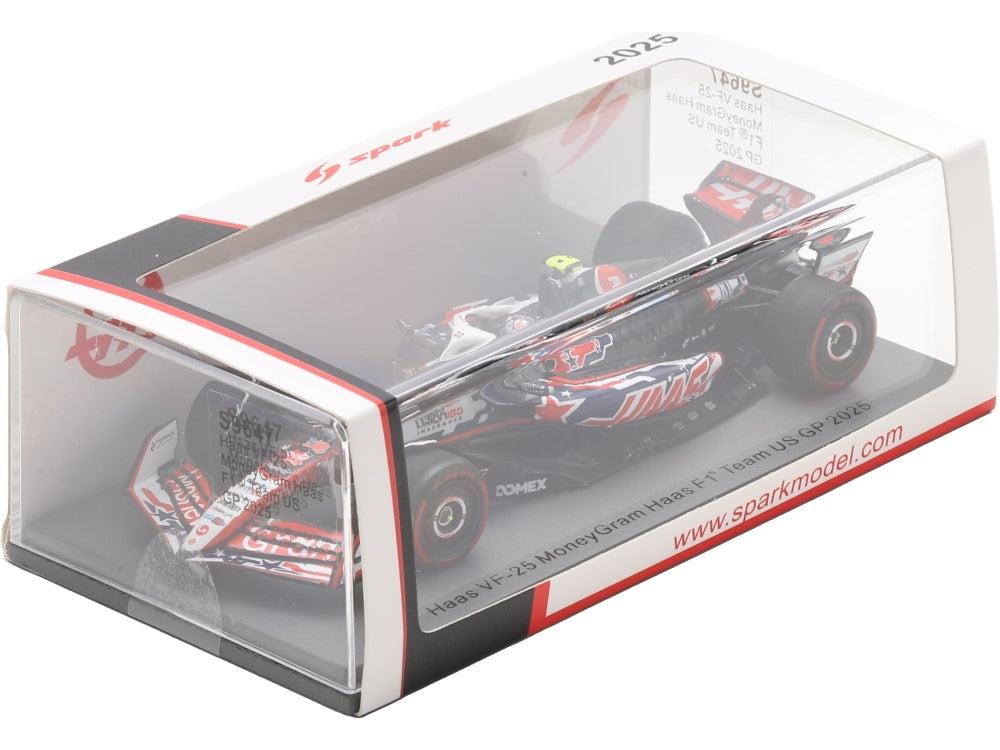 Haas VF-25 MoneyGram Haas F1 Team #87 US GP 2025 Oliver Bearman 1:43 Scale Resin Car – Spark-Spark-Diecast Model Centre