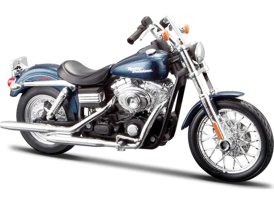 Harley-Davidson 2006 FXDBI Dyna Street Bob Blue 1:12 Scale Maisto Diecast Model-Maisto-Diecast Model Centre