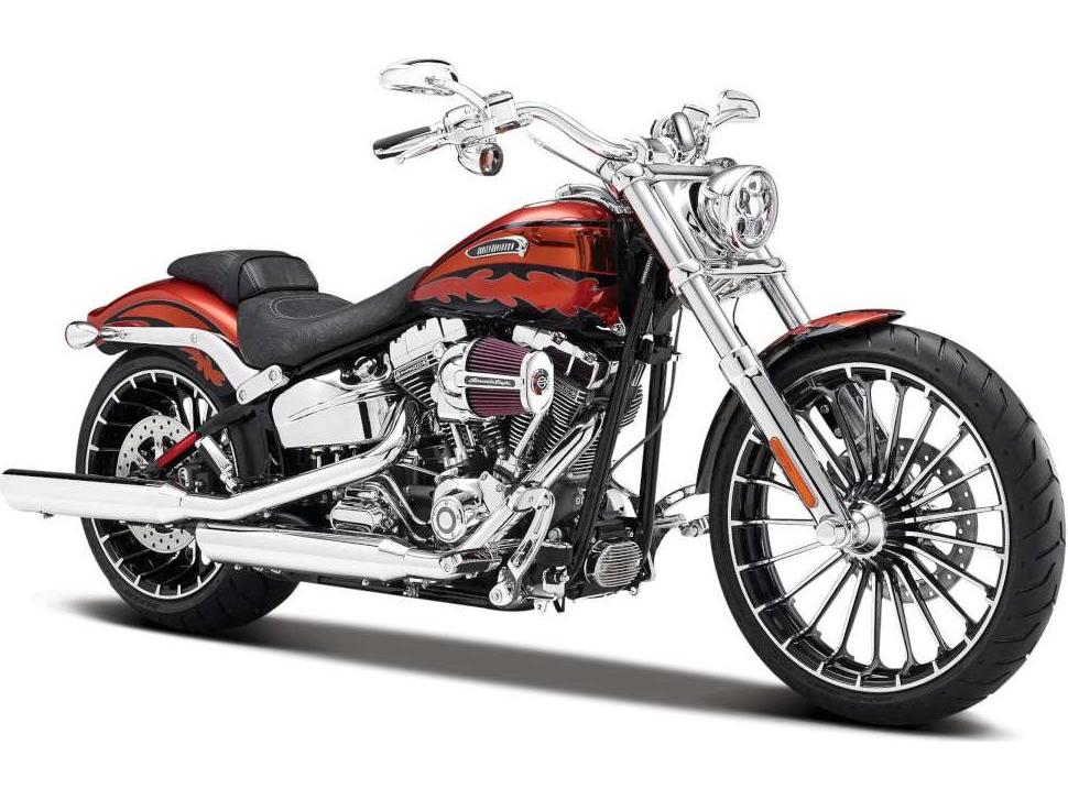 Harley-Davidson CVO Breakout 2014 Orange 1:12 Scale Maisto Diecast Model-Maisto-Diecast Model Centre