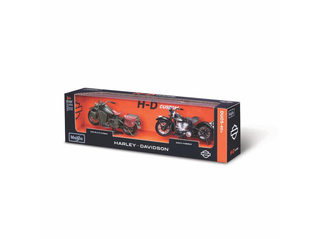 Harley-Davidson Decade Duos 1940's 1:18 Scale Maisto Diecast Model Motorbikes-Maisto-Diecast Model Centre