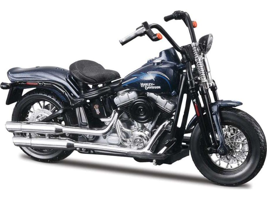 Harley-Davidson FLSTSB Cross Bones 2008 Blue 1:18 Scale Maisto Diecast Model-Maisto-Diecast Model Centre
