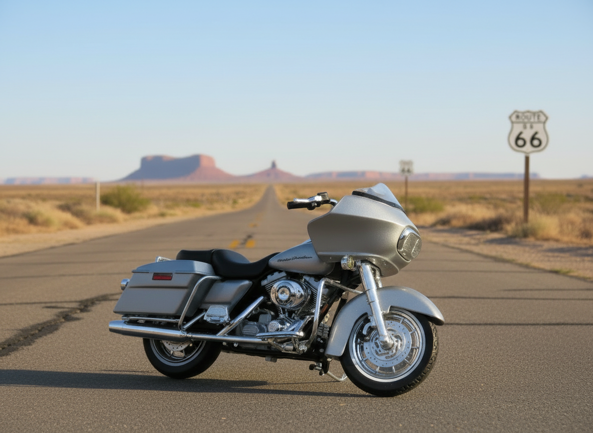 Harley-Davidson FLTR Road Glide 2002 Silver Grey 1:18 Scale Maisto Diecast Model