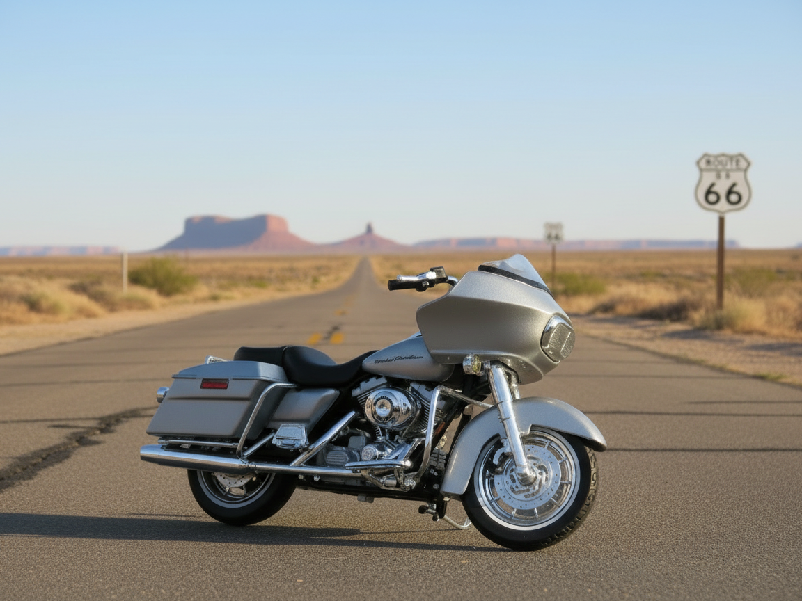 Harley-Davidson FLTR Road Glide 2002 Silver Grey 1:18 Scale Maisto Diecast Model