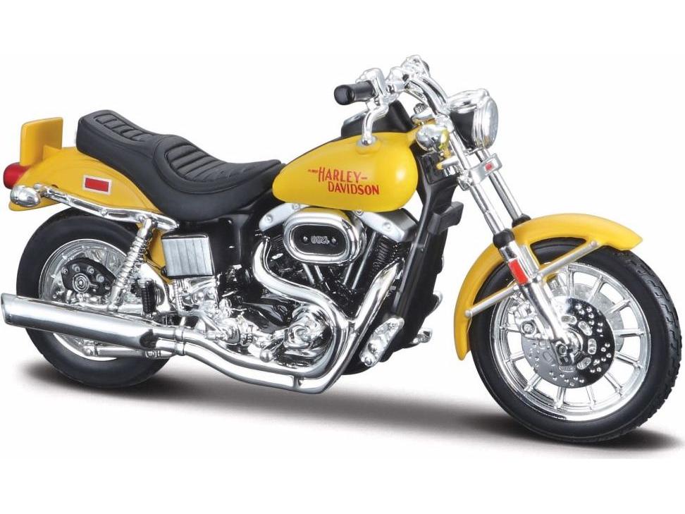 Harley-Davidson FXS Low Rider 1977 Yellow 1:18 Scale Maisto Diecast Model-Maisto-Diecast Model Centre