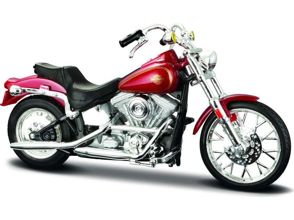Harley-Davidson FXST Softail 1984 Red 1:18 Scale Maisto Diecast Model-Maisto-Diecast Model Centre