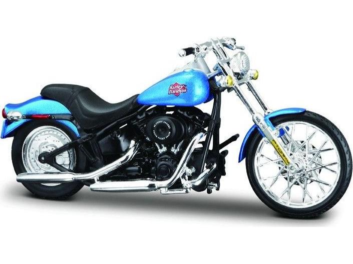 Harley-Davidson FXSTB Night Train 2002 Blue 1:18 Scale Maisto Diecast Model-Maisto-Diecast Model Centre