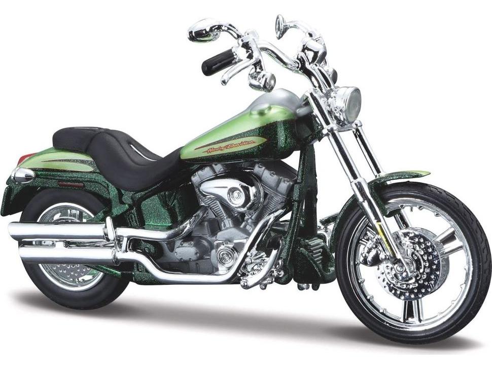 Harley-Davidson FXSTDSE2 CVO 2004 Green 1:18 Scale Maisto Diecast Model-Maisto-Diecast Model Centre