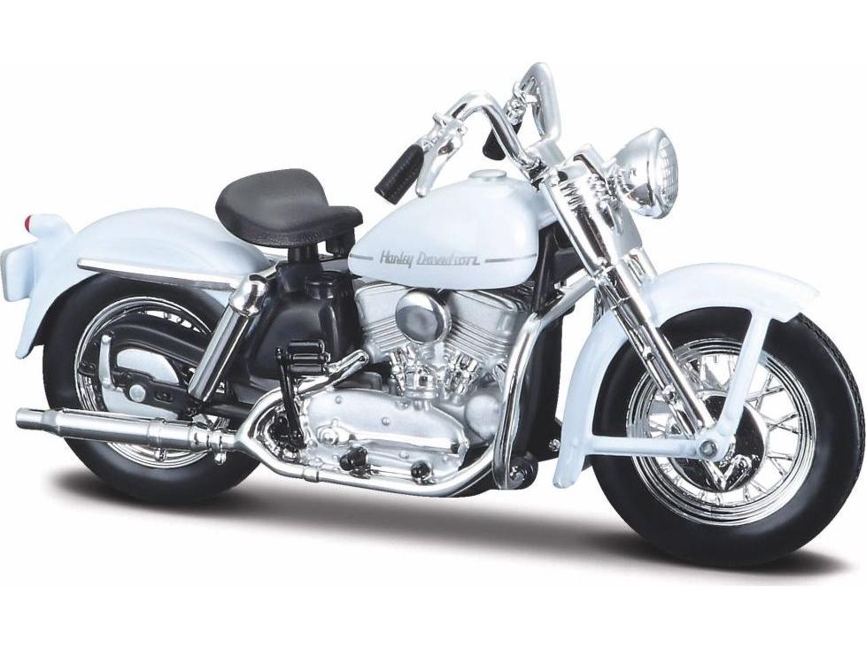 Harley-Davidson K Model 1952 White 1:18 Scale Maisto Diecast Model-Maisto-Diecast Model Centre