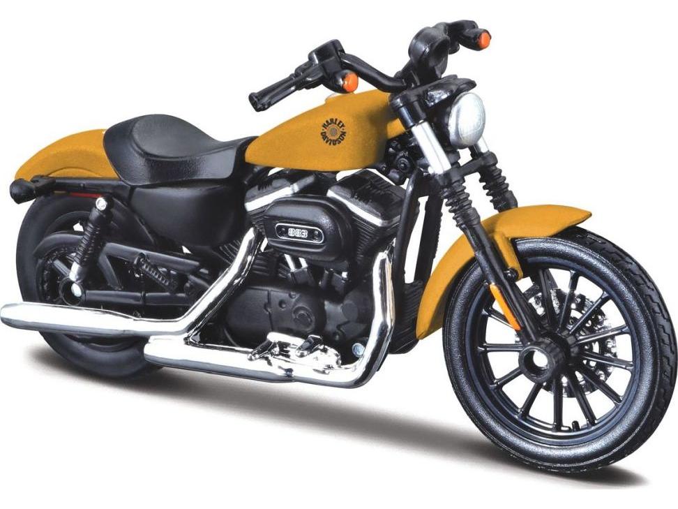 Harley-Davidson Sportster Iron 883 2014 Yellow 1:18 Scale Maisto Diecast Model-Maisto-Diecast Model Centre