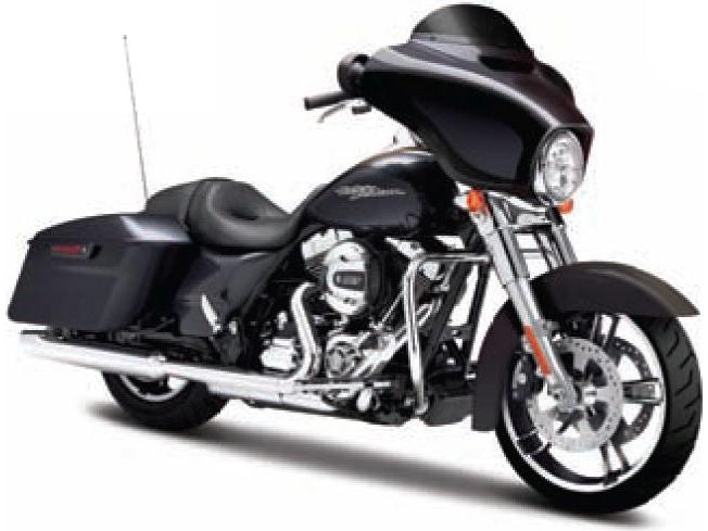 Harley-Davidson Street Glide 2015 Black 1:12 Scale Maisto Diecast Model-Maisto-Diecast Model Centre