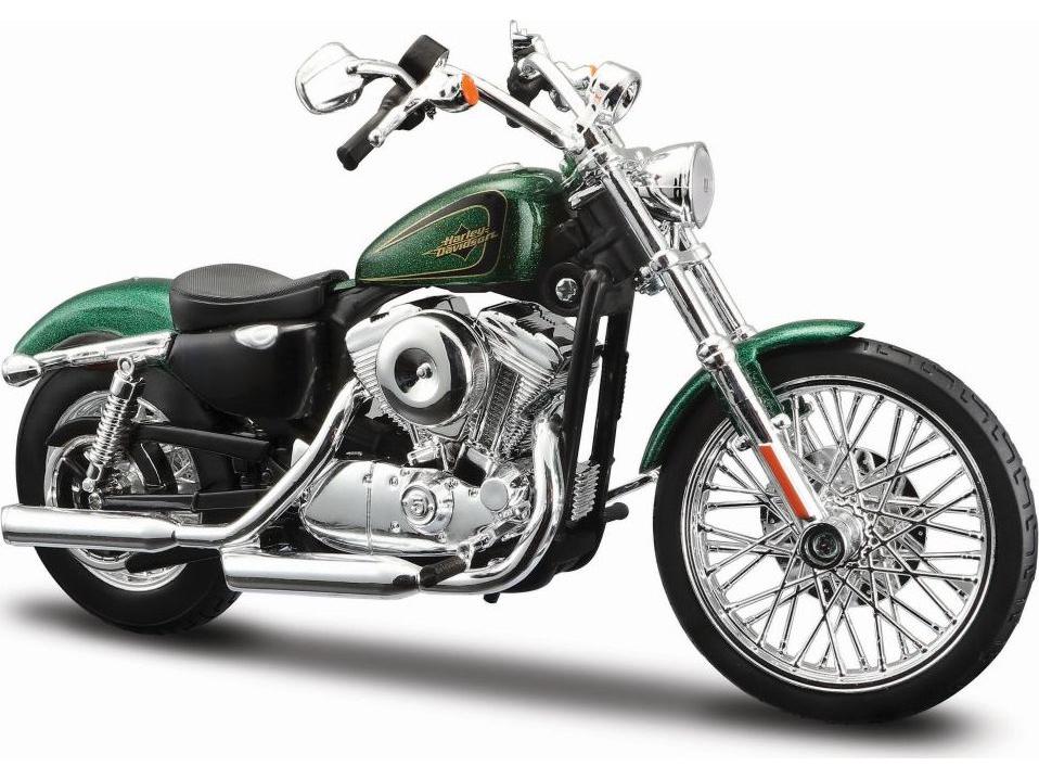 Harley-Davidson XL1200V Seventy-Two 2013 Green 1:12 Scale Maisto Diecast Model-Maisto-Diecast Model Centre