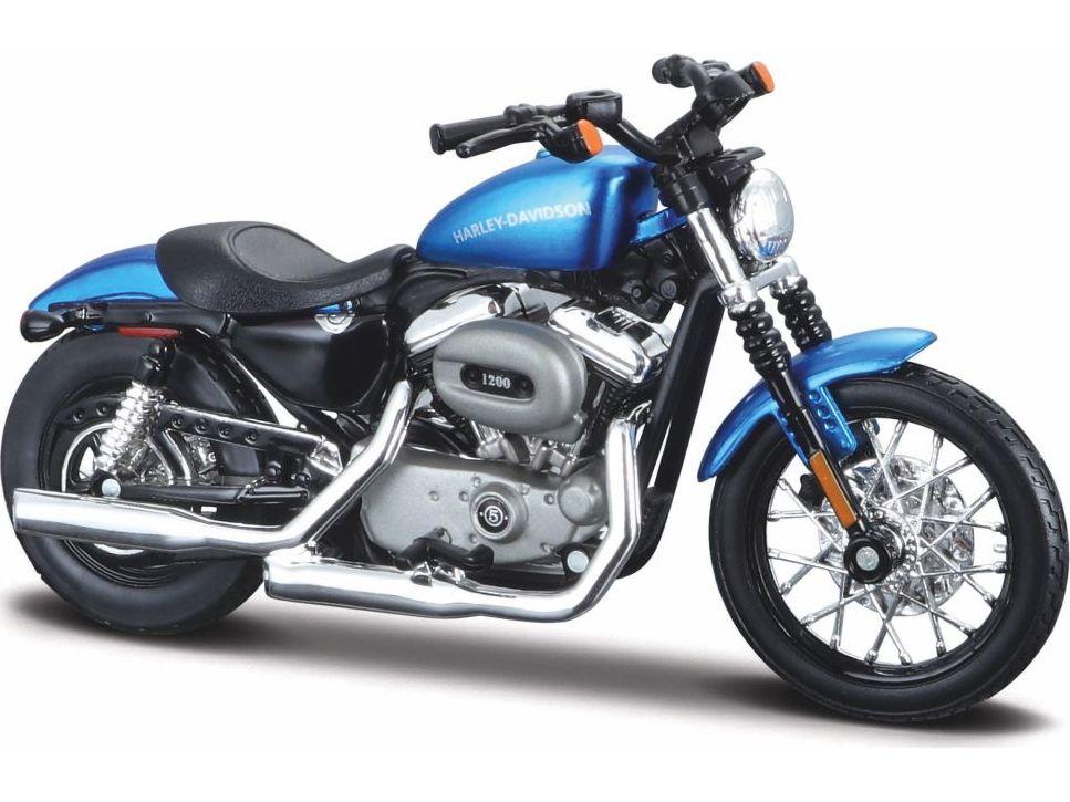 Harley-Davidson Xl 1200N Nightster 2012 Blue 1:18 Scale Maisto Diecast Model-Maisto-Diecast Model Centre