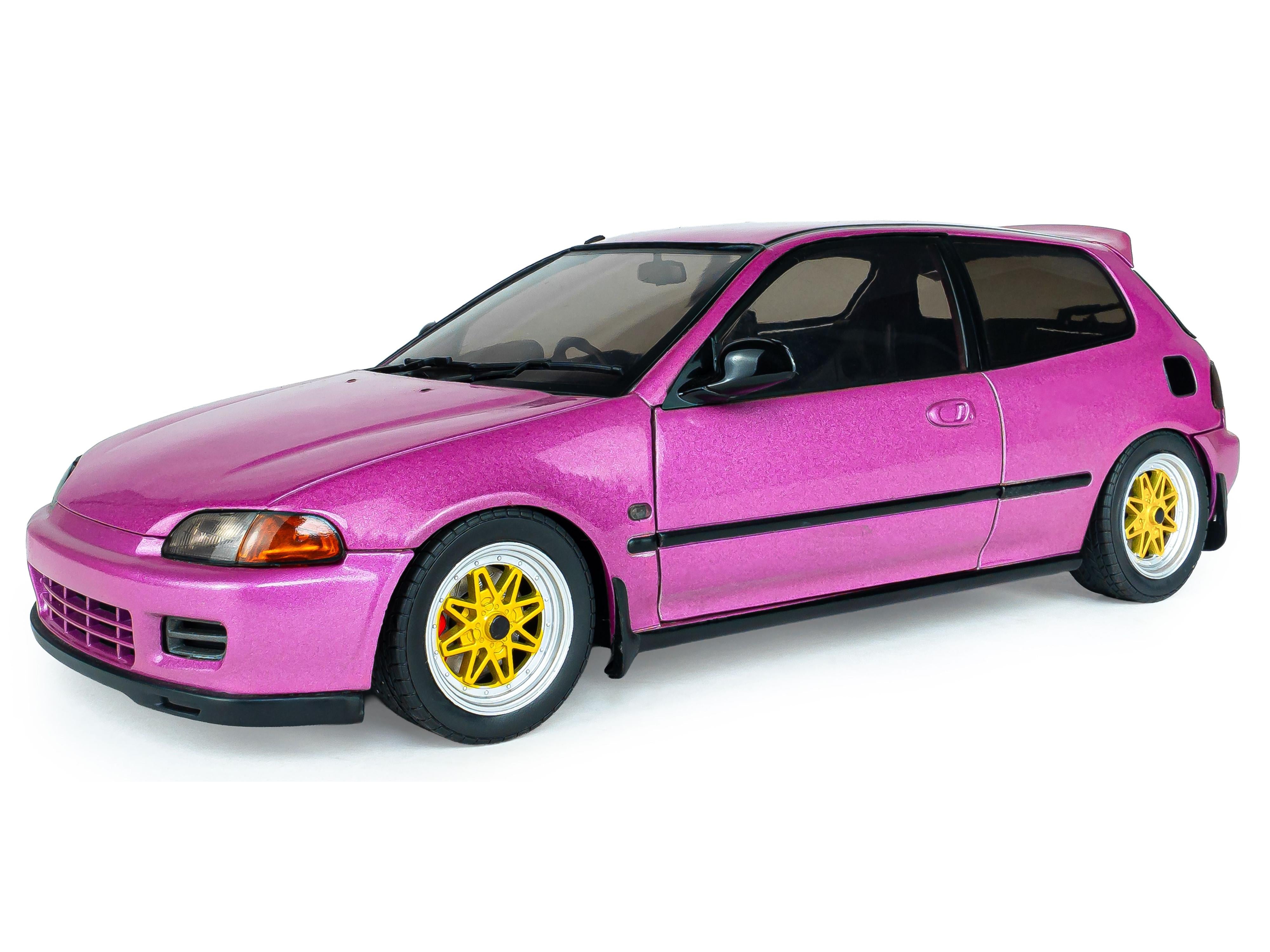 Honda Civic (EG6) Solido Works Pink Metallic Pink 1991 1:18 Scale Solido Diecast Model Car-Solido-Diecast Model Centre