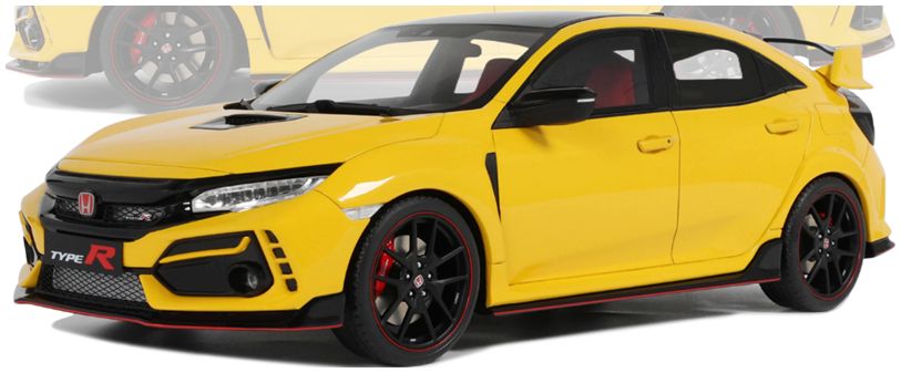 Honda Civic Type R FK8 Euro Spec 2020 Sunlight Yellow 1:18 Scale OttOmobile Resin Model-OttOmobile-Diecast Model Centre