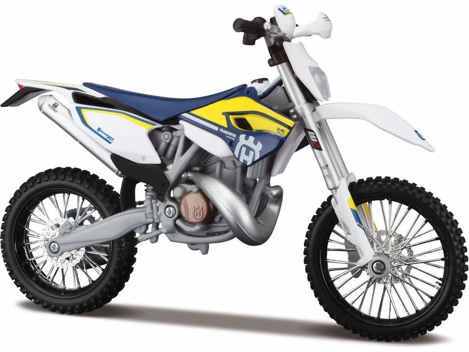 Husqvarna Fe501 'Off Road' Metal Kit White/Blue/ 1:12 Scale Maisto-Maisto-Diecast Model Centre